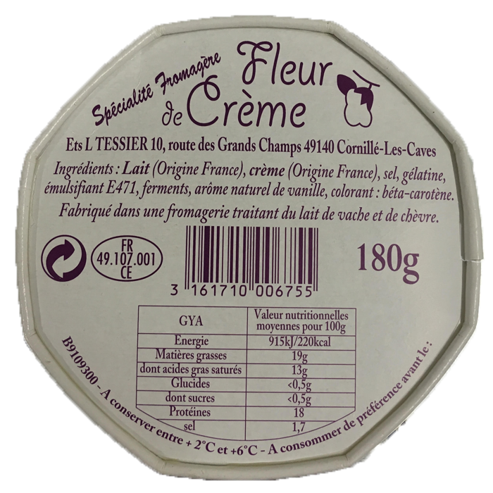 Fleur de creme 180 gr